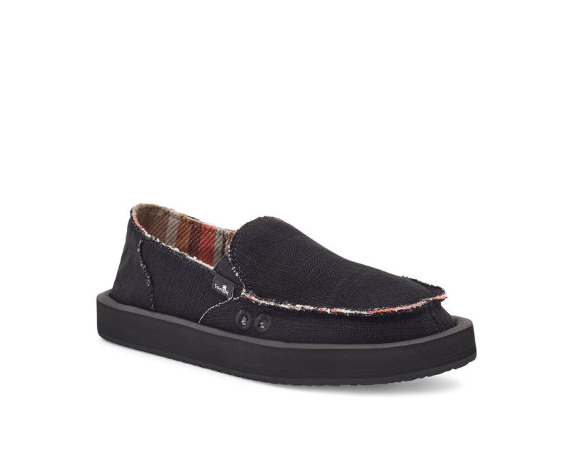 Sanuk Donna St Hemp Women's Shoes Black | Canada 160OKI